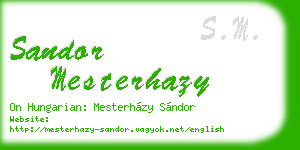 sandor mesterhazy business card
