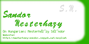 sandor mesterhazy business card